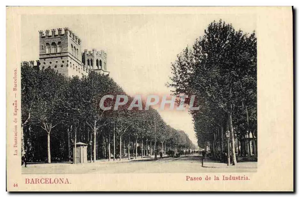 Barcelona — Paseo de la Industria — La Ilustración de España, n° 44 - Frente