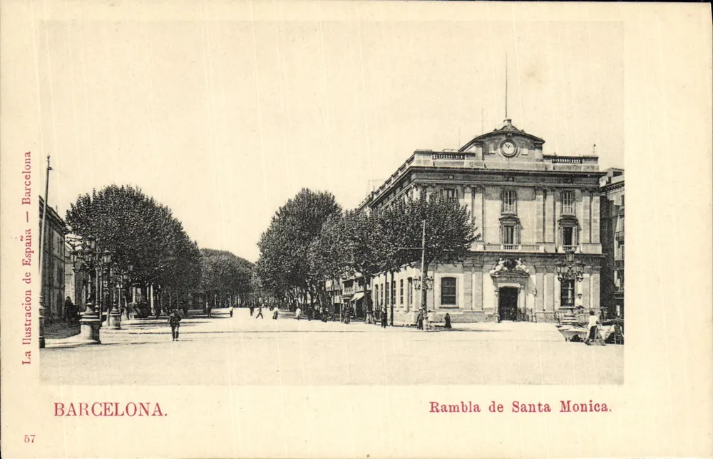 Barcelona — Rambla de Santa Monica — La Ilustración de España, n° 57 - Frente