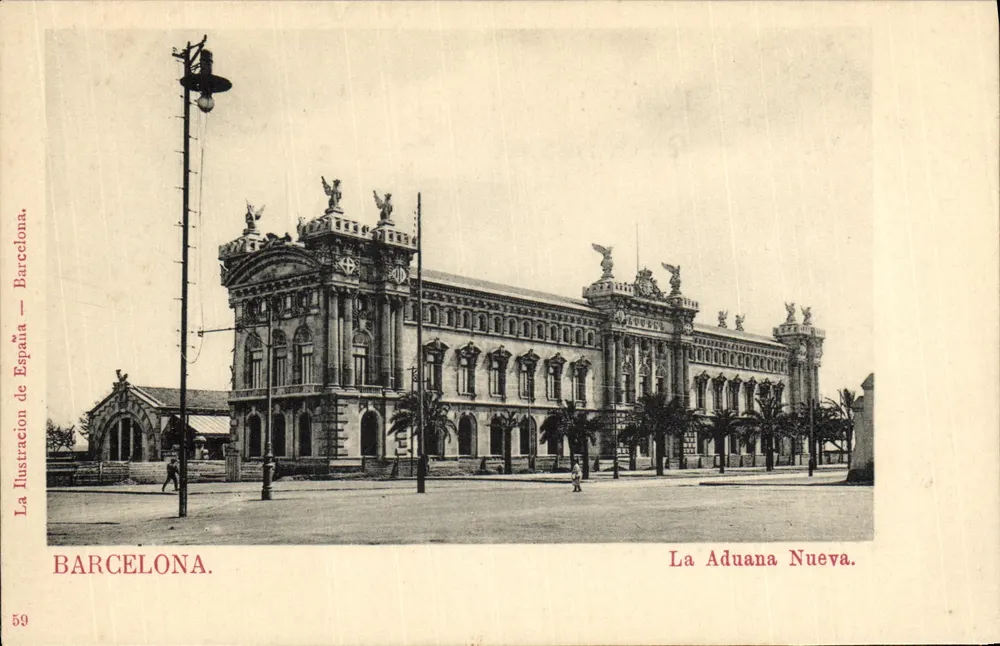 La Aduana Nueva — Barcelona — La Ilustración de España, n° 59 - Frente