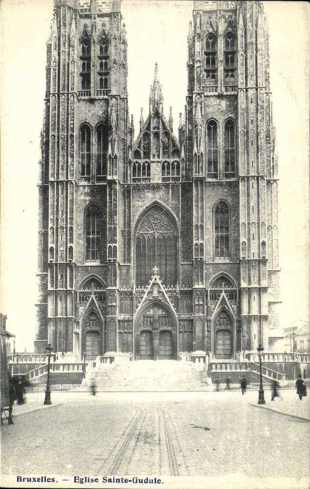 Bruxelas — Igreja de Santa Gudula — editor não visível - Frente