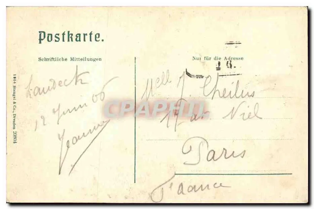 Trafoi und Neue Kirche — vista panorâmica do vilarejo e da montanha — editor Blengel & Co., Draden - Verso
