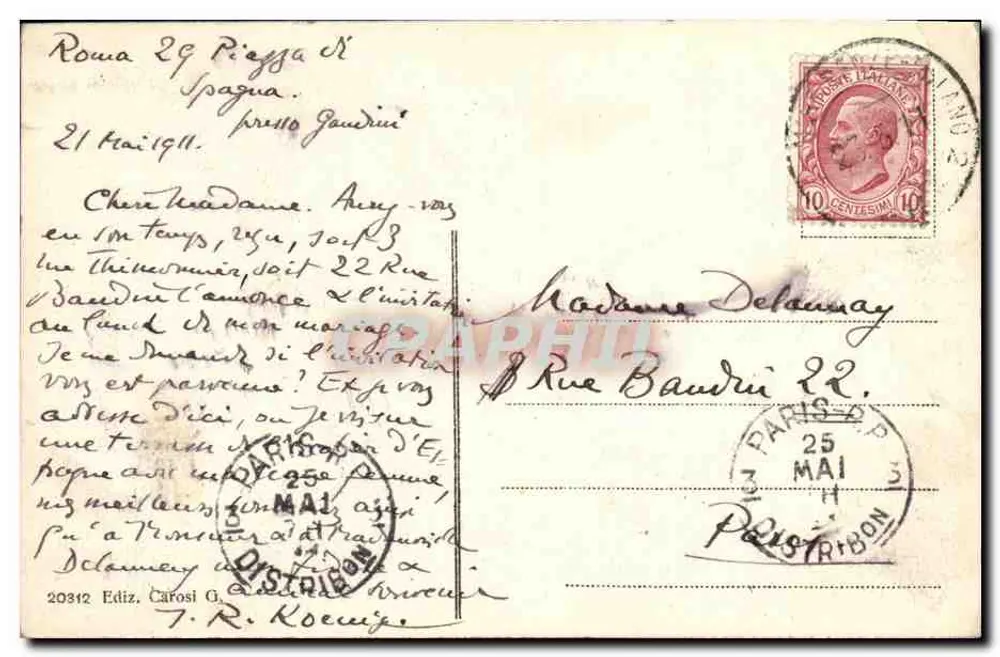 Tivoli - Templo da Sibila — editor Carosì, n° 20312 - Verso
