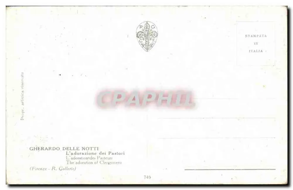Nativity — Anbetung der Weisen — Gherardo delle Notti, Serie 746 - Rückseite