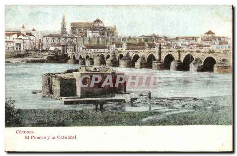 Córdoba — O Ponte e a Catedral — Union Postal Universal, Espanha - Frente