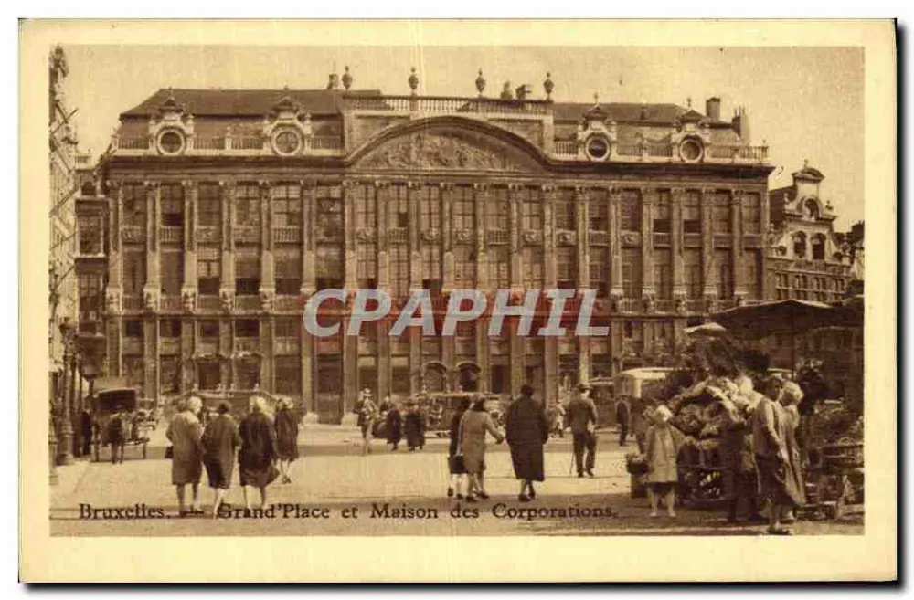 Brüssel — Grand'Place und Haus der Corporations - Vorderseite