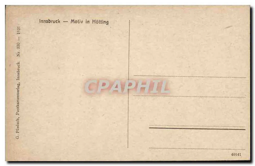 Hötting — Ansicht von Hötting — G. Pünich, Innsbruck - Rückseite