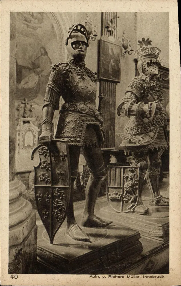 Statuen von Rittern in Rüstung — Innsbruck — v. Richard Müller, n°40 - Vorderseite