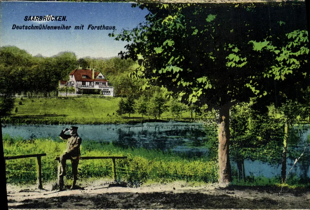Saarbrücken — Deutschmühlenweiher mit Forsthaus — éditeur non visible - Vorderseite