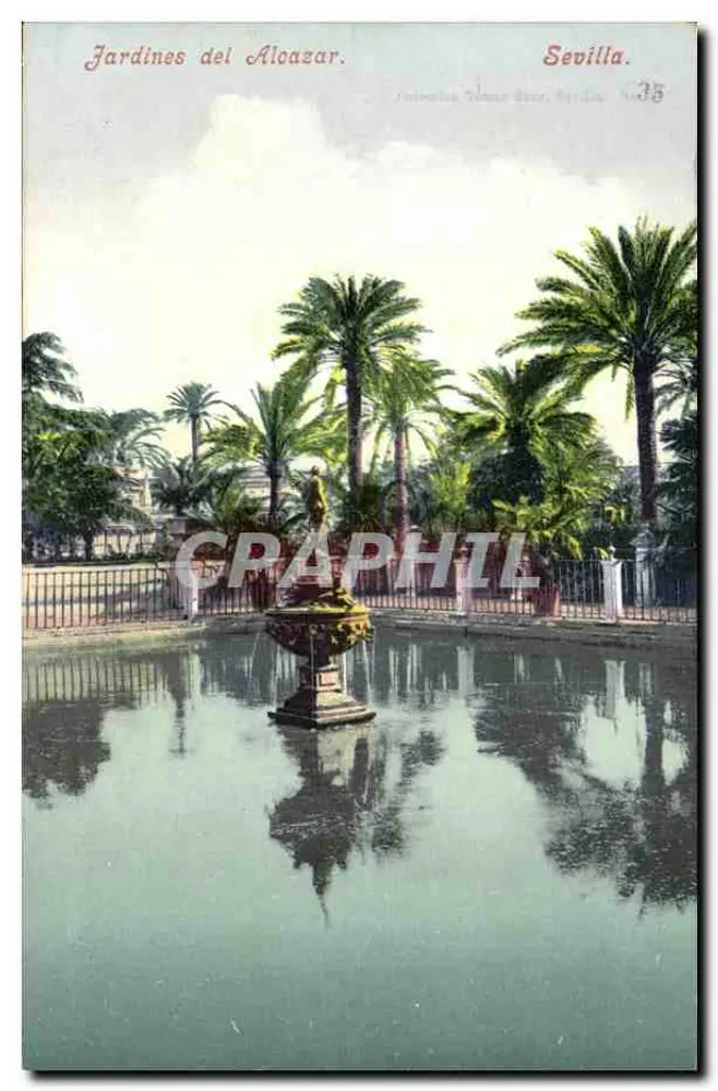Jardins do Aloazar — Sevilha — editor: Palomares Tomás, n.º 35 - Frente