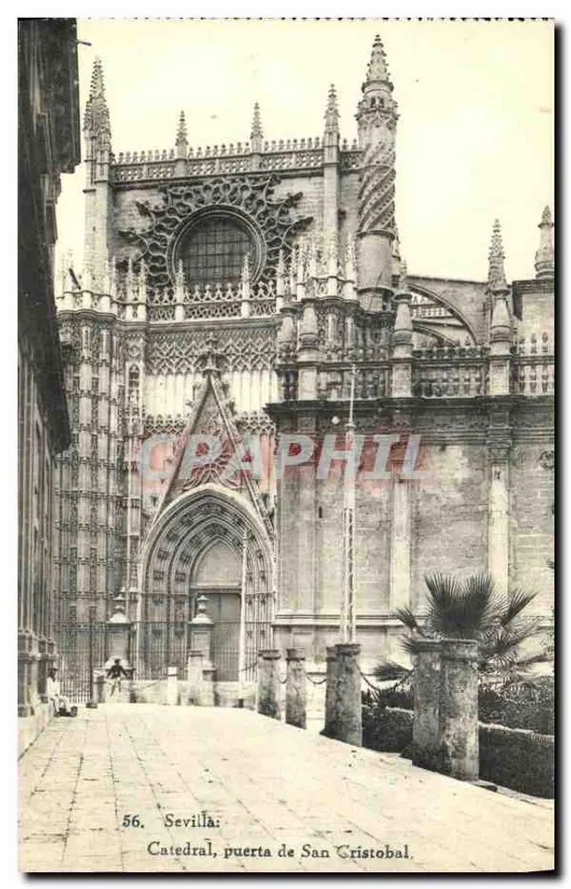 Sevilha: Catedral, porta de San Cristóbal — Coleção M Barreiro - Séville - Frente