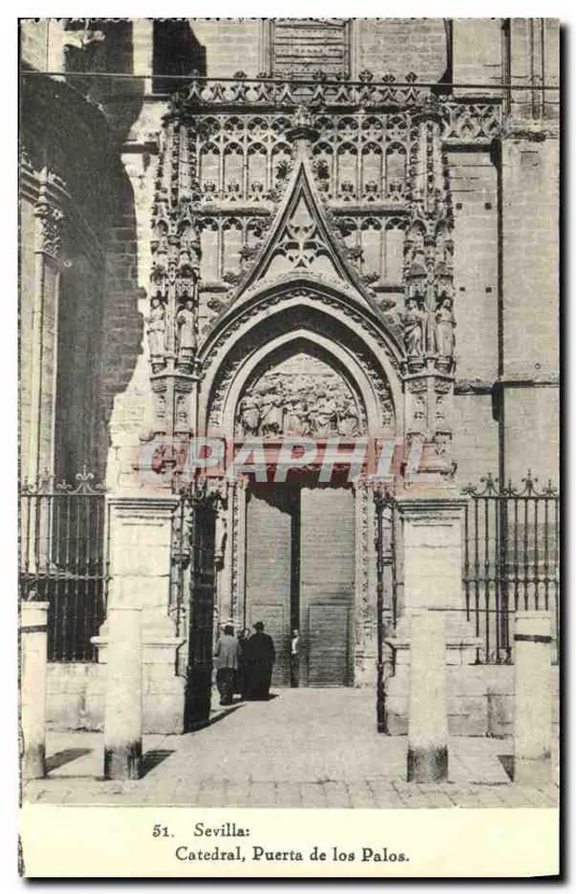 Sevilla: Kathedraal, Poort van de Palos — Collectie Vi-Barreiro, n°51 - Voorkant