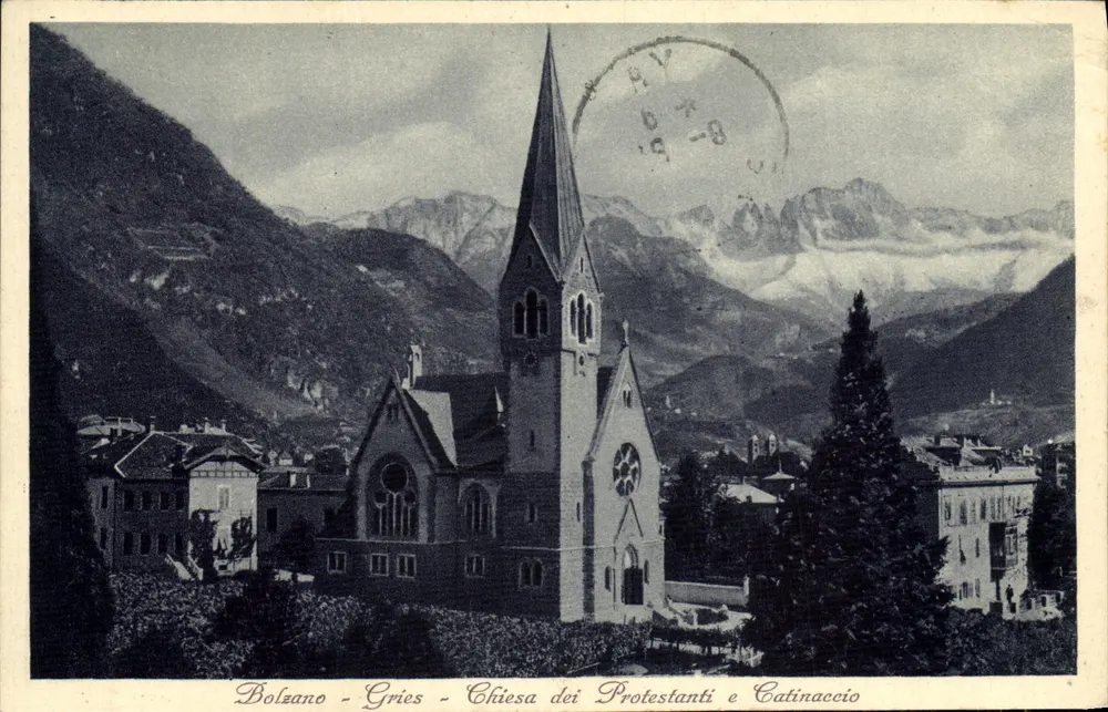 Bolzano - Gries - Église des Protestants et Catinaccio — Gerstenberger & Müller, Bolzano, n° 2275 - Vorderseite