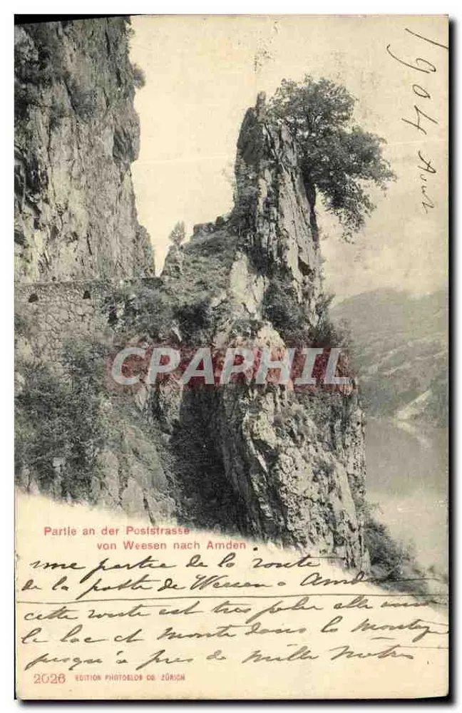 Ansicht der Straße von Weesen nach Amden — Edition Photobloß & Cie, Zürich — Nr. 2028 - Vorderseite