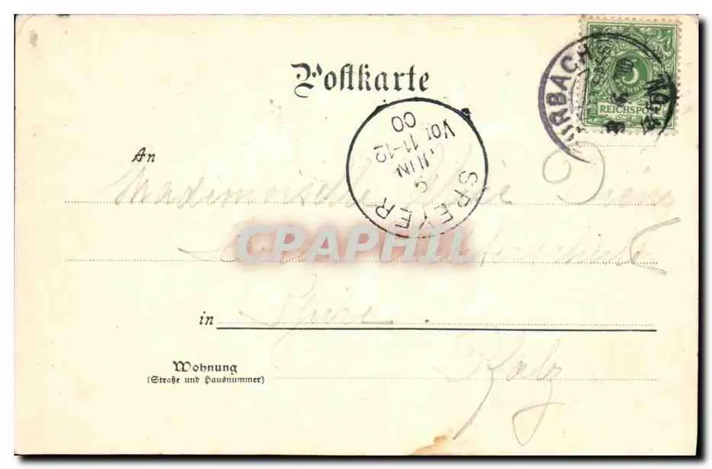 Kalblin — Erinnerung an Kalblin — Verlag von J. Küster, Altweier, Nr. 13262 - Rückseite