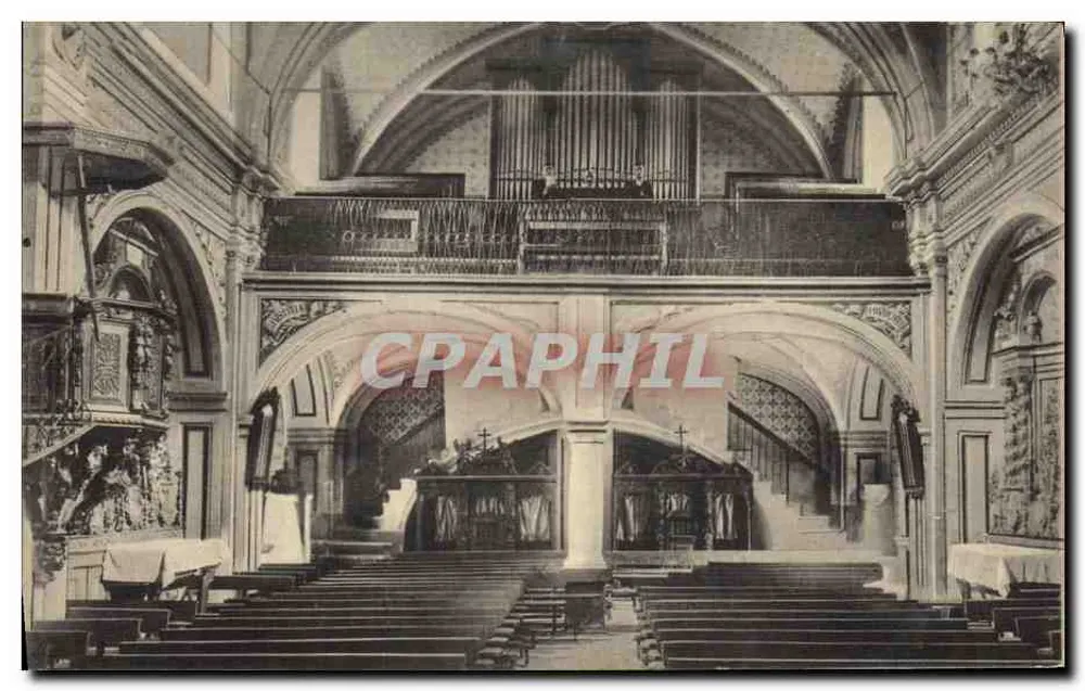 Interior da igreja de Fontainemore — vista do órgão e do coro — editor EG Semper 2047 - Frente