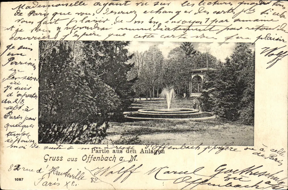Teil der Anlagen — Offenbach a. M. — unbekannter Verlag, Nr. 1087 - Vorderseite