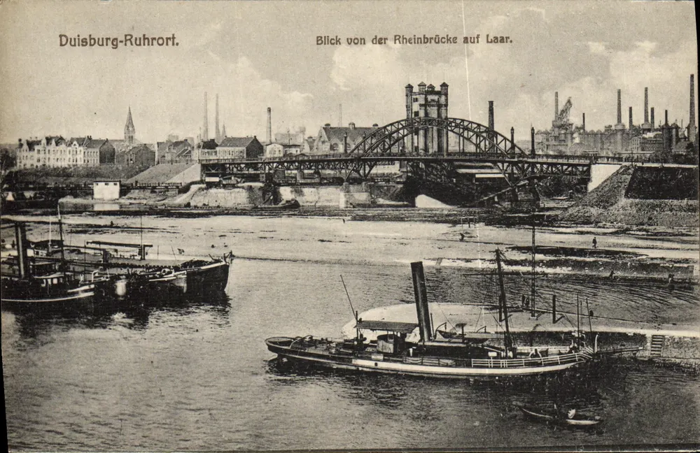 Duisburg-Ruhrort — Ansicht der Rheinbrücke über Laar — Verleger P.G. D. n° 191 - Vorderseite