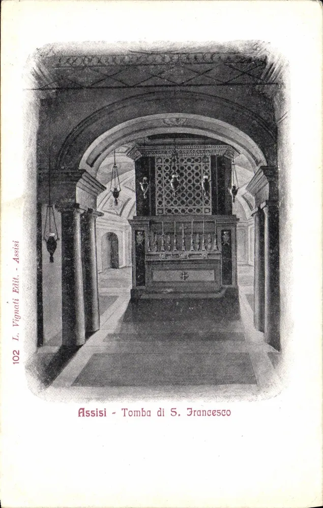 Assisi - Tumba de S. Francisco — L. Vignati Edit., n° 102 - Frente