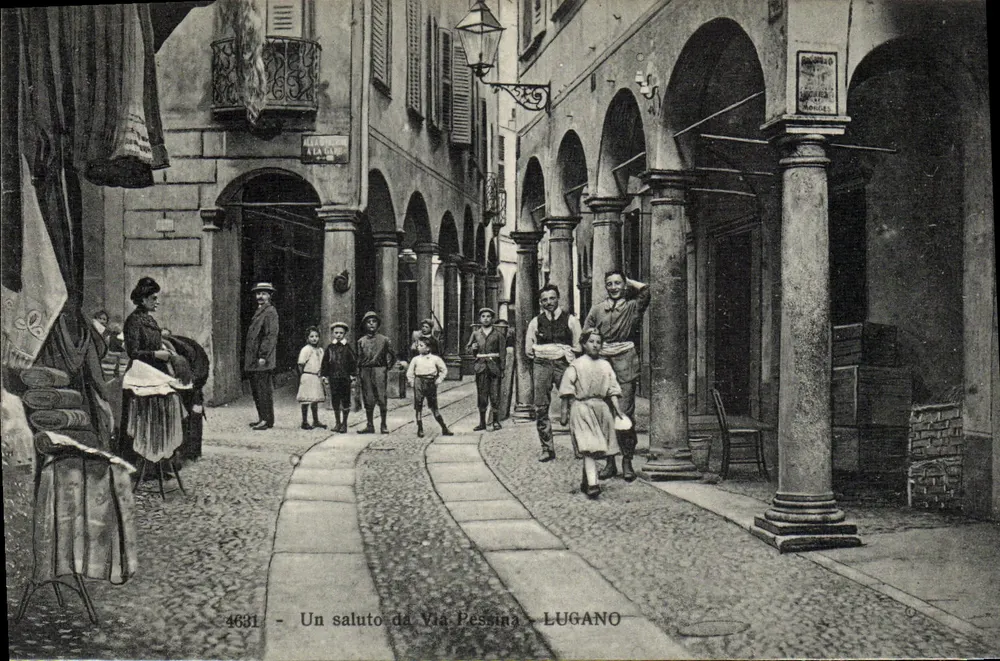 Um cumprimento da Via Pessina — Lugano — Edição Colorotype, n° 4631 - Frente