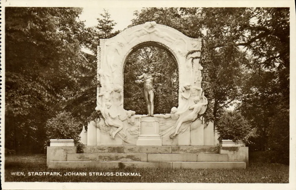 Wien, Stadtpark, Johann Strauss-Denkmal — Verlag Irk, Vorfug, Wien - Vorderseite
