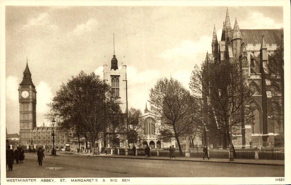 Westminster Abbey, St. Margaret's & Big Ben — H683 — Walter Scott, Bradford - Vorderseite
