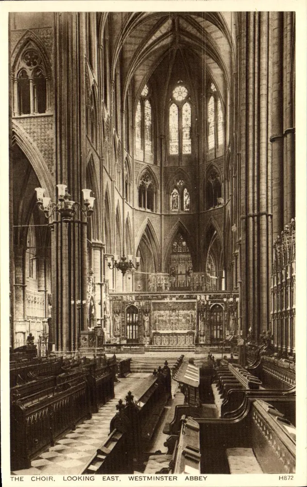 Der Chor, Blick nach Osten, Westminster Abbey — H872 — Verlag Walter Scott, Bradford - Vorderseite