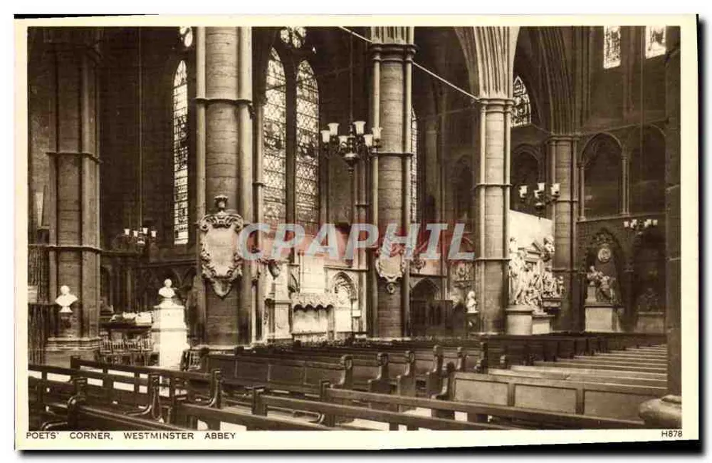 Poets' Corner, Westminster Abbey — vista interior — H878 - Frente