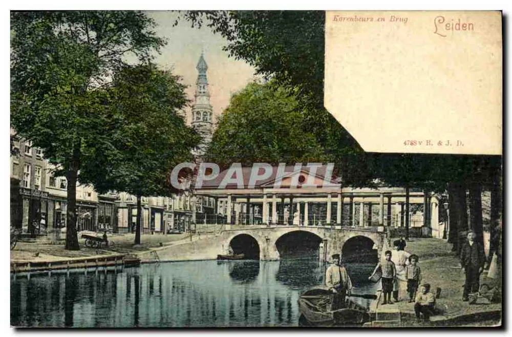 Korenbouw en Brug — Leiden — R. & J. D. - Vorderseite