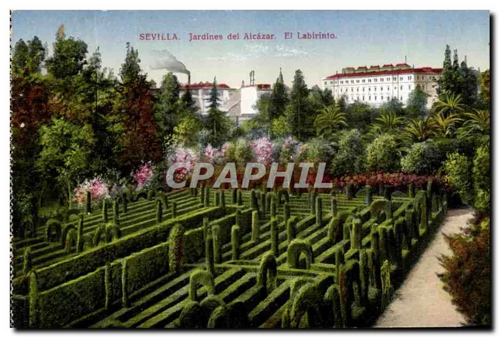Sevilla. Gärten des Alcázar. Der Labyrinth. - Vorderseite