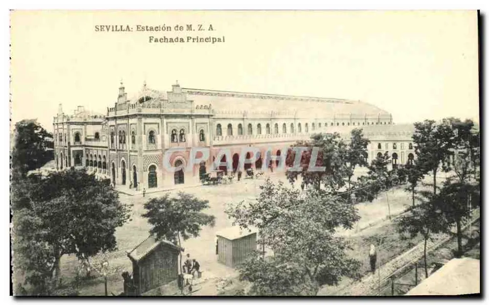 Sevilla: Bahnhof M. Z. A. — Hauptfassade — Verleger NEST-MADRID - Vorderseite