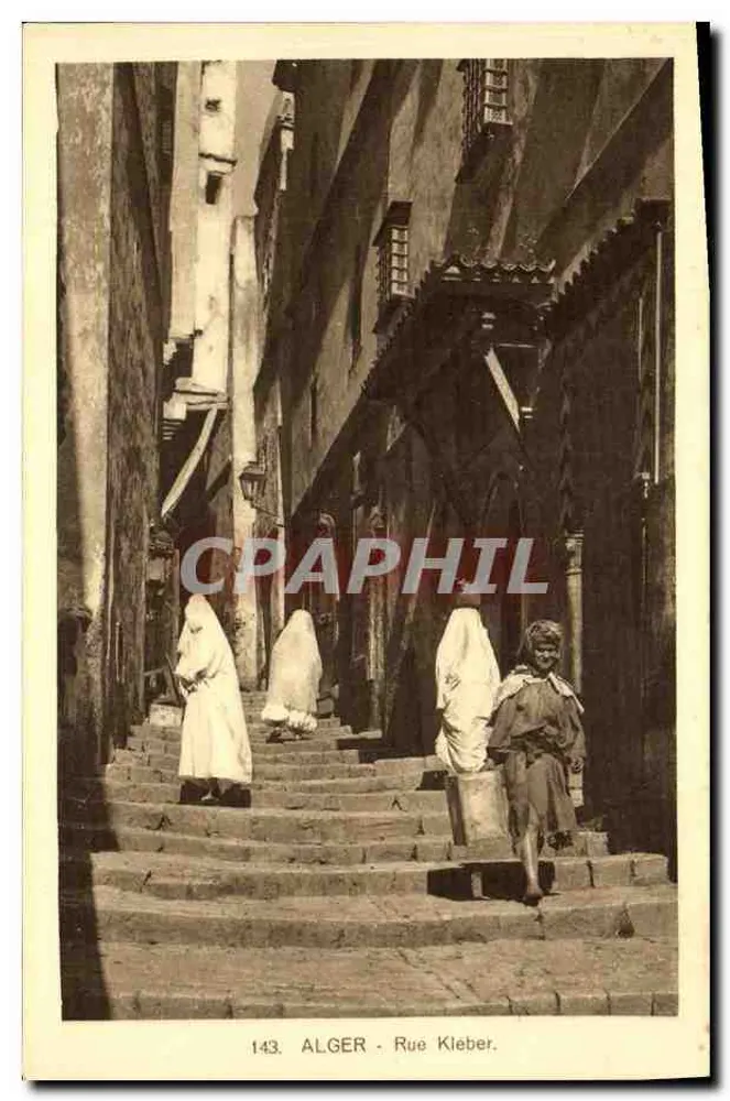 Argel — Rue Kleber — vista de rua com escadas — editor desconhecido, n° 143 - Frente