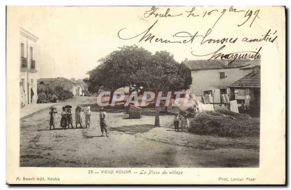 Vieux Kouba — La Place du village — A. Bosch édit. Kouba - Vorderseite