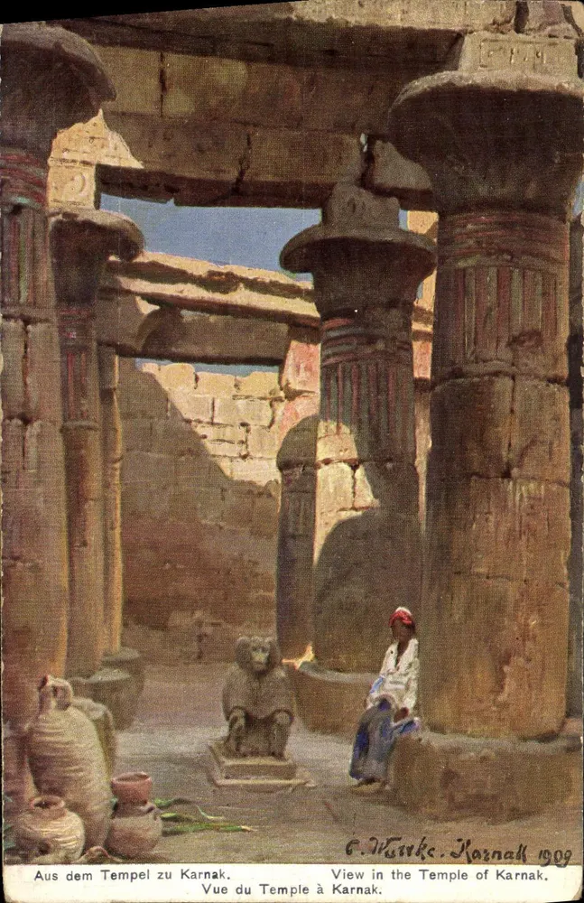Ansicht des Tempels in Karnak — C. Wurke, Karnak 1909 - Vorderseite