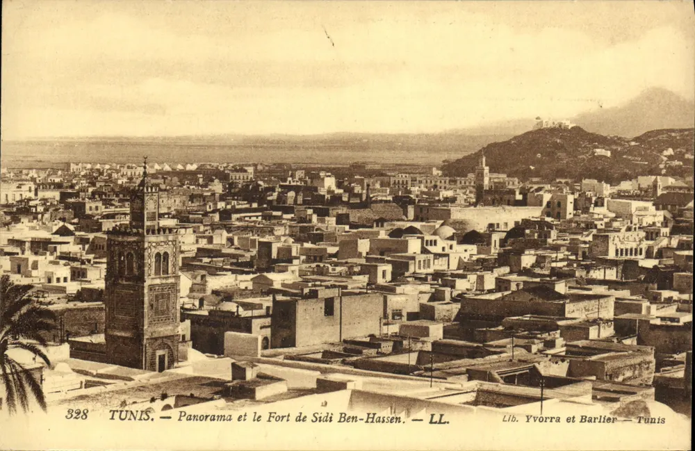 Tunis — Panorama und das Fort von Sidi Ben-Hassen — Lib. Yvorra et Barlier — Tunis - Vorderseite