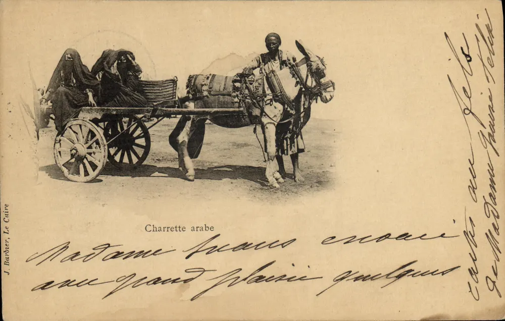Carroça árabe — Egito — J. Barbier, Cairo - Frente