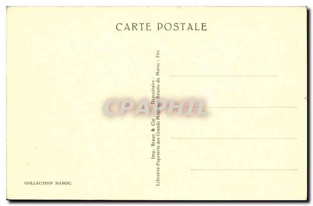 Fès — A Praça Lyautey — Imp. Braun & Cie - Verso