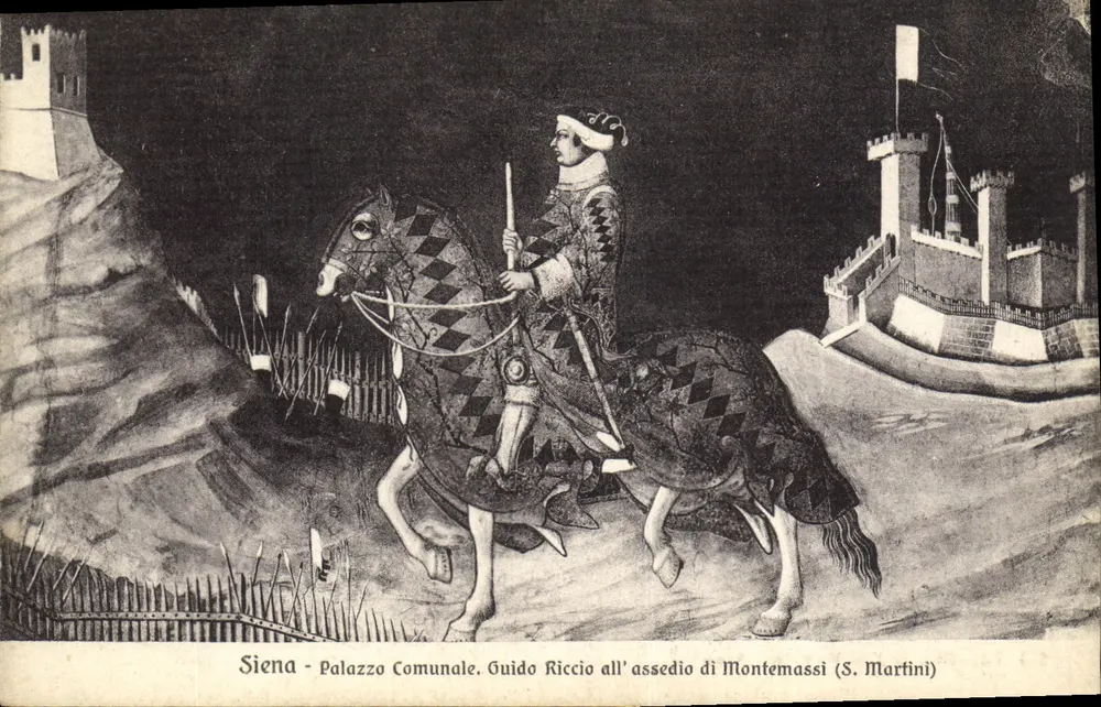 Siena - Palazzo Comunale. Guido Riccio beim Sturm auf Montemassi (S. Marfini) - Vorderseite