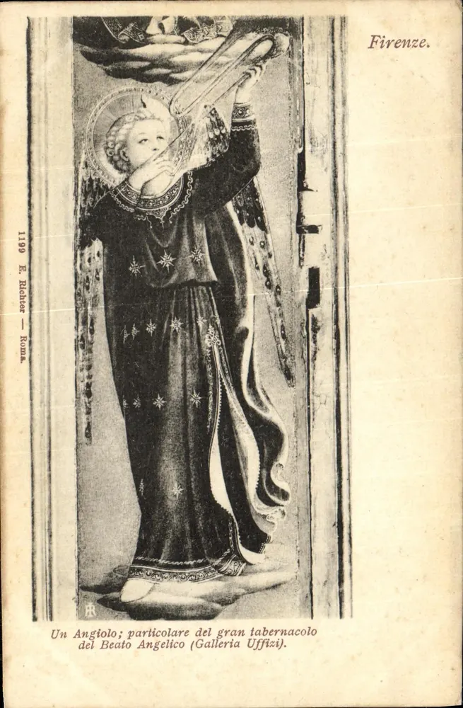 Ein Engel — Detail des großen Tabernakels des Beato Angelico — E. Riehter, Rom, Nr. 1199 - Vorderseite
