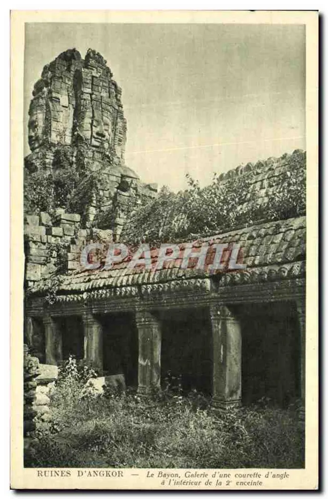 Ruinen von Angkor — Der Bayon, Galerie eines Eckenhofes innerhalb der zweiten Umfassungsmauer — Photo Edition NADAL Saigon 117 - Vorderseite