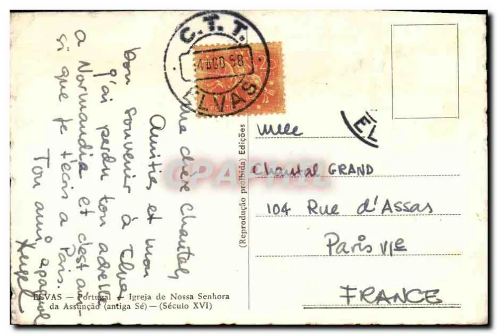 Kirche von Nossa Senhora da Assunção — Éd. Chantal Grand — n° 104 - Rückseite
