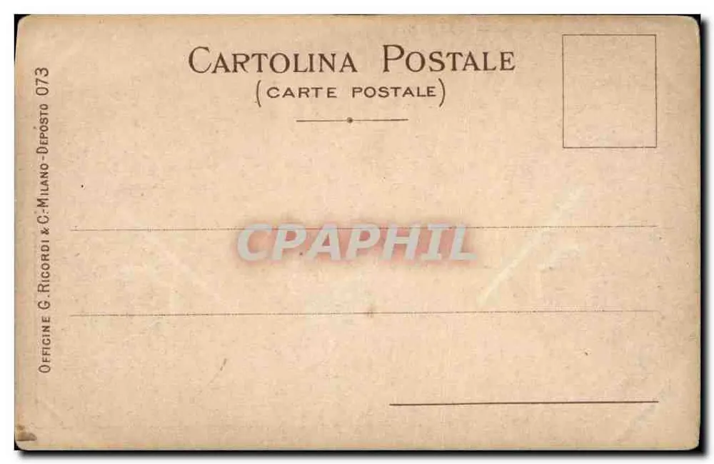 Vênus, Marte e Cupido — V. Isabella — Editor G. Ricordi & C. Milano, n° 073 - Verso