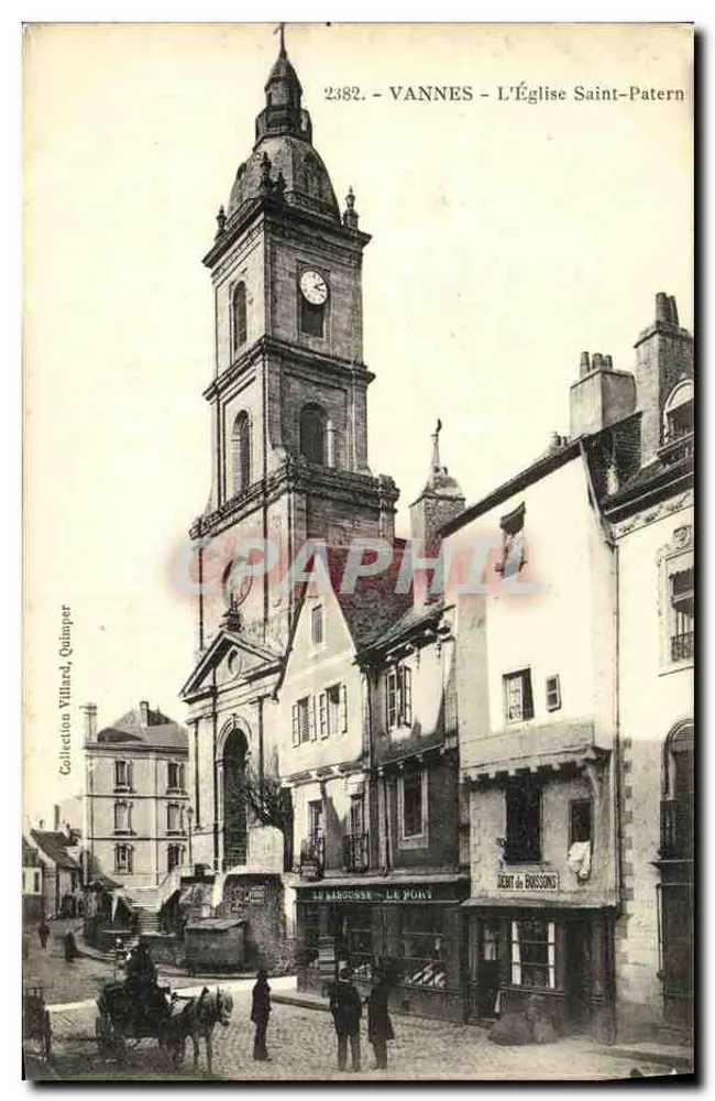 VANNES - A Igreja Saint-Patern — Coleção Villard, Quimper, n° 2382 - Frente