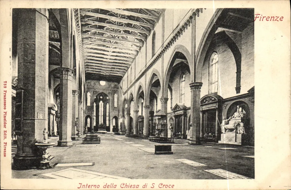 Interno da Igreja de S Croce — Firenze — Francesco Pinzeler Edit. Firenze, n° 789 - Frente