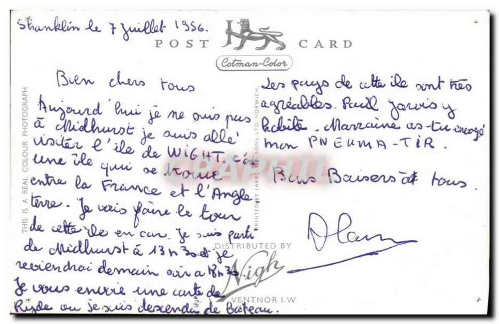 Jardins Orientais e Pavilhão, Ryde, I.W. — Kiw 10p — editor Cotman-Color - Verso