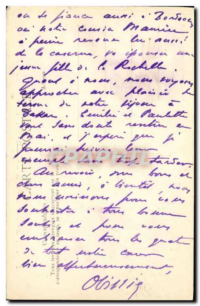 Camp des Madeleines I — Dakar — África Ocidental Francesa — Coleção Geral Fortier - Verso