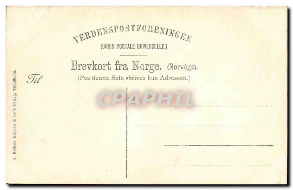 Trondheim — Stiftsgaarden — A. Holbæk Eriksen & Co. wydawca - Rewers