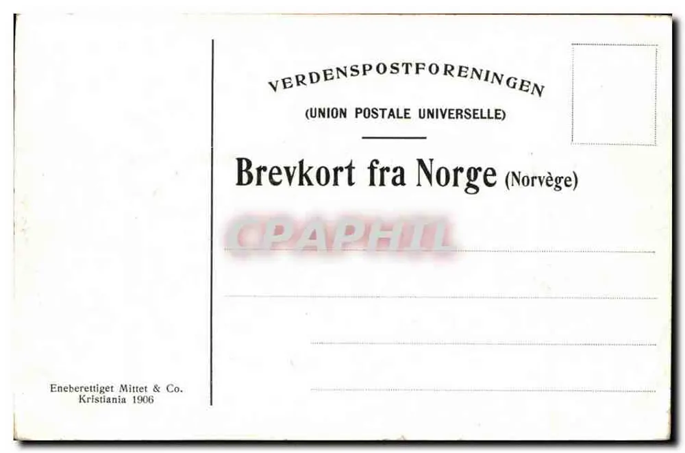 Kronungsreise. Von Mølmen — Verlag Eneberettiget Mittet & Co. Kristiania 1906 - Rückseite