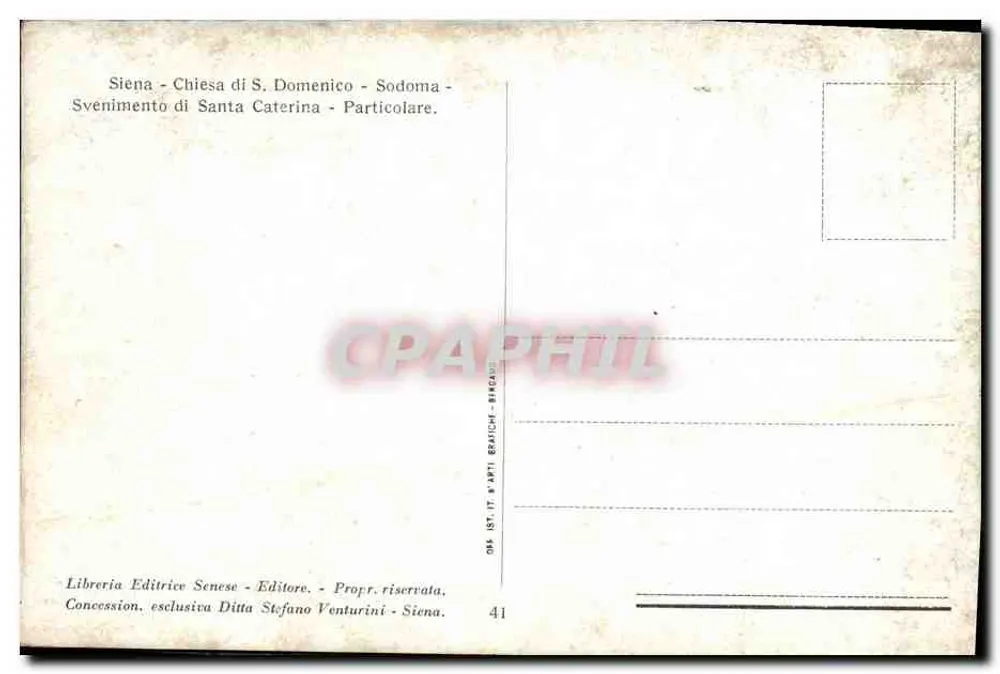 Siena - Chiesa di S. Domenico - Sodoma - Svenimento di Santa Caterina - Particolare. - Rückseite