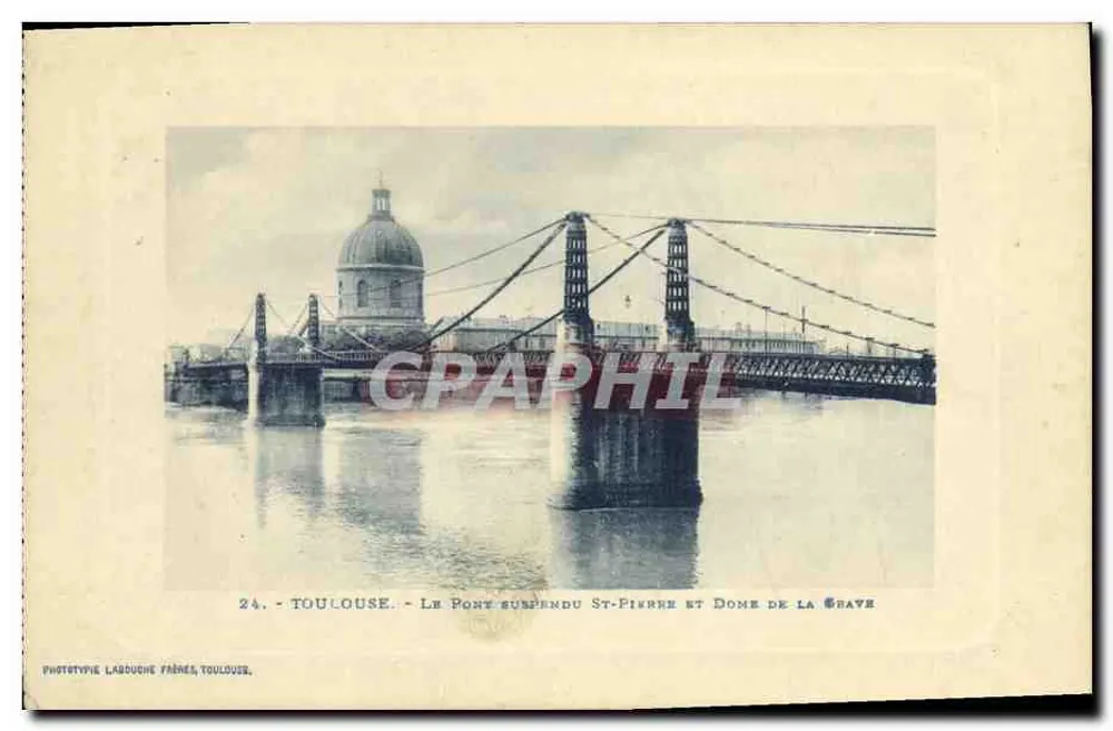 Toulouse - Der Hängebrücke St-Pierre und der Dôme de la Grave - Vorderseite