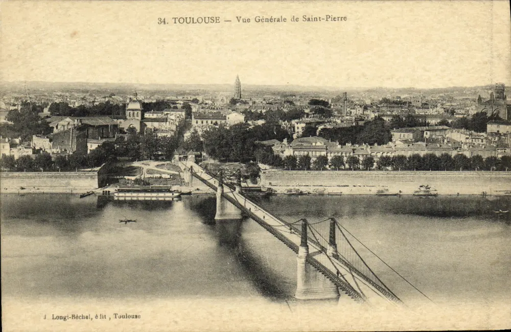 Toulouse — Vista Geral de Saint-Pierre — J. Longi-Béchel, edit, Toulouse - Frente
